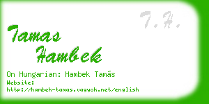 tamas hambek business card