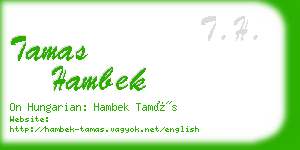 tamas hambek business card